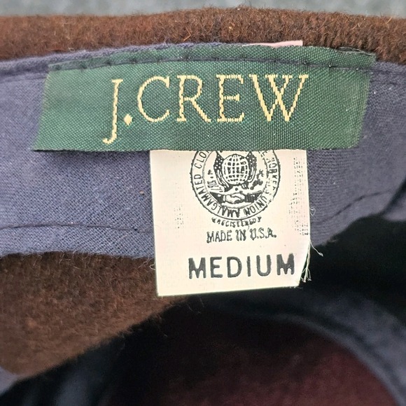 Rare Vintage‎ J.Crew Union Made Wool Patchwork Cap USA 6-Panel Hat Sz M 22" - Picture 8 of 9